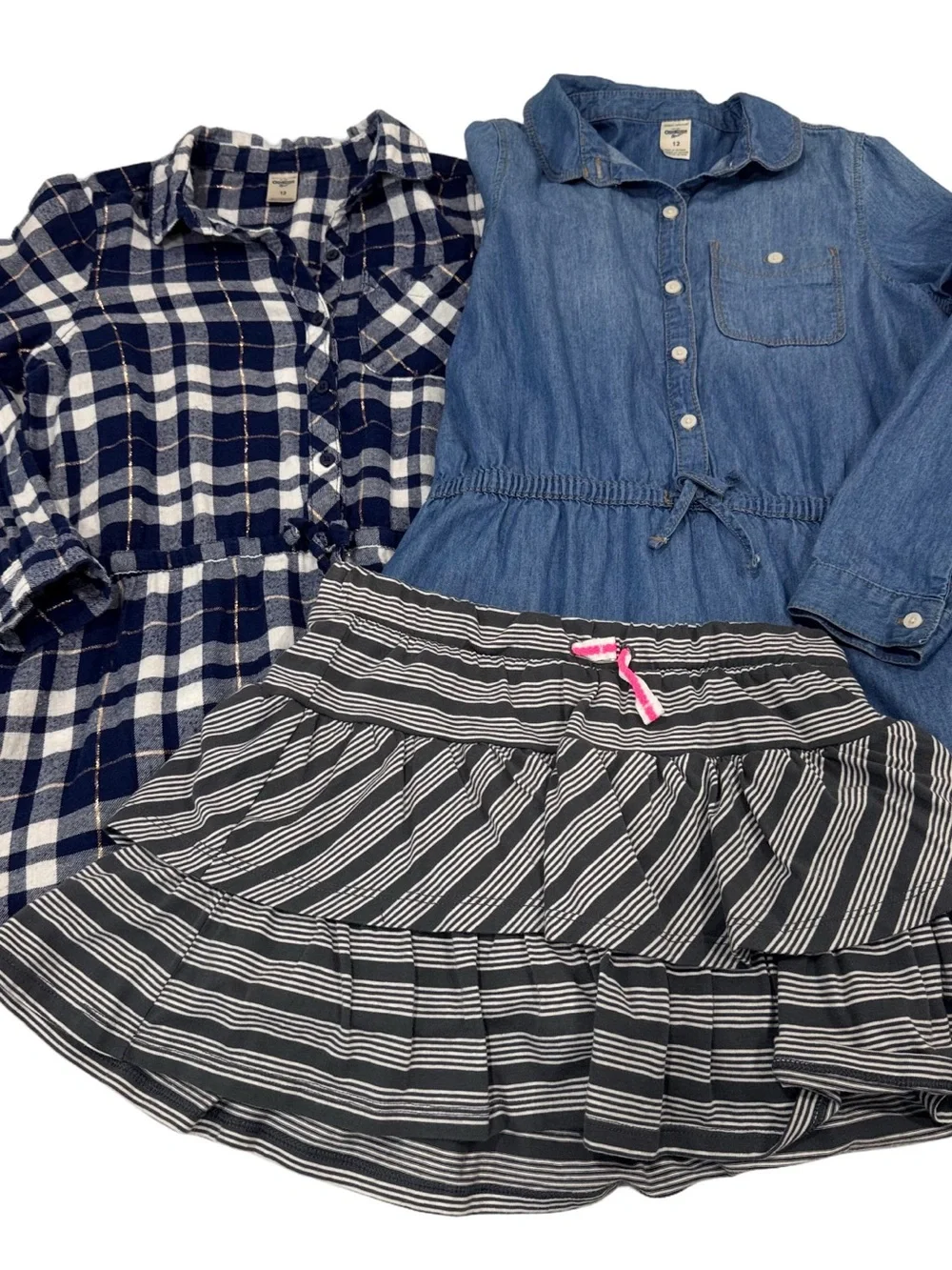 OshKosh girls long-sleeve shirt dresses/tunic featuring cinch-waist size size 12